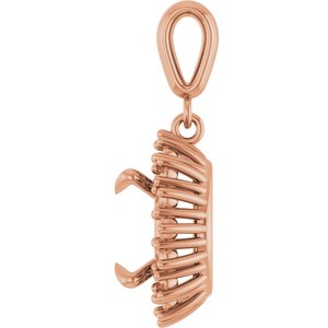 18K Rose Gold 10 mm Round Pendant Mounting – image 6