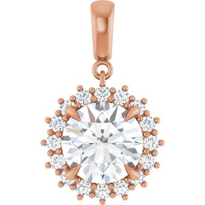18K Rose Gold 10 mm Round Pendant Mounting