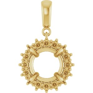 18K Yellow Gold 10 mm Round Pendant Mounting – image 2