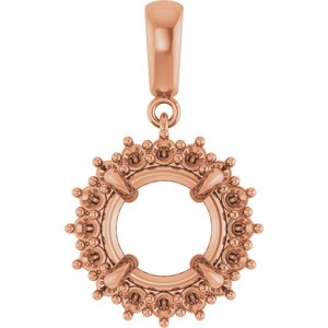 14K Rose Gold 10 mm Round Pendant Mounting – image 2