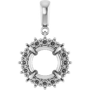 14Kx1 White Gold 10 mm Round Pendant Mounting – image 2