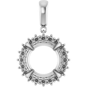 Sterling Silver 14 mm Round Pendant Mounting – image 2