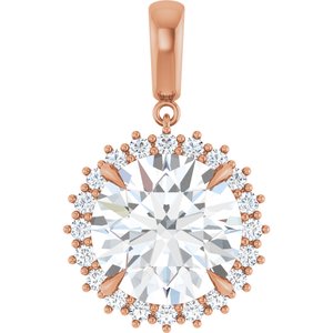 14K Rose Gold 14 mm Round Pendant Mounting