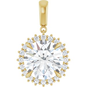 14K Yellow Gold 14 mm Round Pendant Mounting