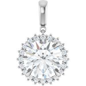 Sterling Silver 14 mm Round Pendant Mounting