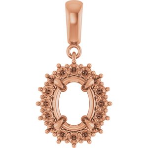 10K Rose Gold 9x7 mm Oval Pendant Mounting – image 2