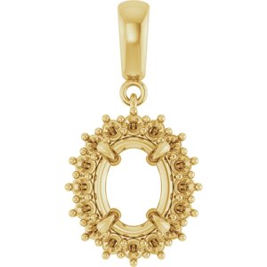 10K Yellow Gold 9x7 mm Oval Pendant Mounting – image 2