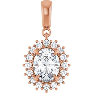 18K Rose Gold 9x7 mm Oval Pendant Mounting