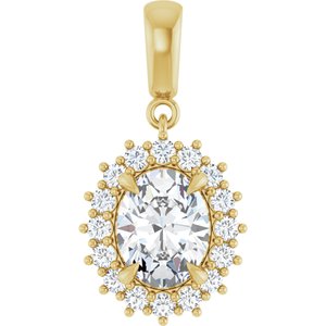 10K Yellow Gold 9x7 mm Oval Pendant Mounting
