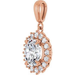 10K Rose Gold 9x7 mm Oval Pendant Mounting – image 3