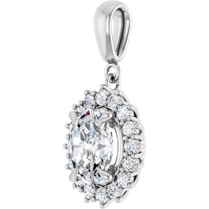 18K White Gold 9x7 mm Oval Pendant Mounting – image 3