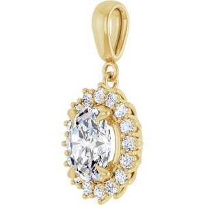18K Yellow Gold 9x7 mm Oval Pendant Mounting – image 3