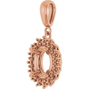 10K Rose Gold 9x7 mm Oval Pendant Mounting – image 4