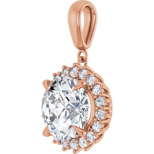 10K Rose Gold 12 mm Round Pendant Mounting – image 3
