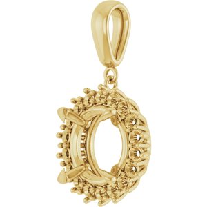 10K Yellow Gold 12 mm Round Pendant Mounting – image 4