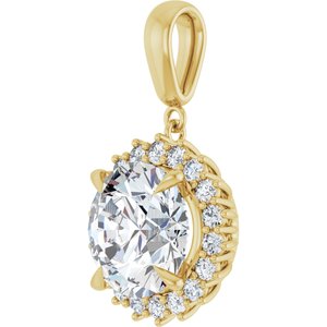 14K Yellow Gold 12 mm Round Pendant Mounting – image 3