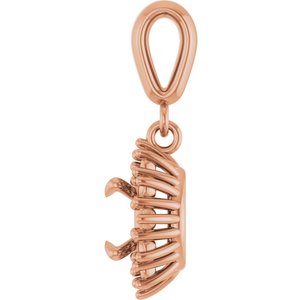 10K Rose Gold 6 mm Round Pendant Mounting – image 6