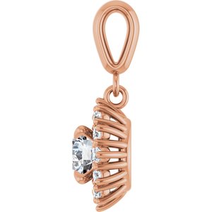 18K Rose Gold 6 mm Round Pendant Mounting – image 5