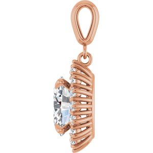10K Rose Gold 10x8 mm Oval Pendant Mounting – image 5