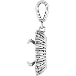 18K White Gold 10x8 mm Oval Pendant Mounting – image 6