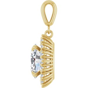10K Yellow Gold 10x8 mm Oval Pendant Mounting – image 5