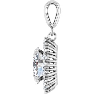 18K White Gold 10x8 mm Oval Pendant Mounting – image 5