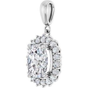 Continuum Sterling Silver 10x8 mm Elongated Cushion Pendant Mounting – image 3