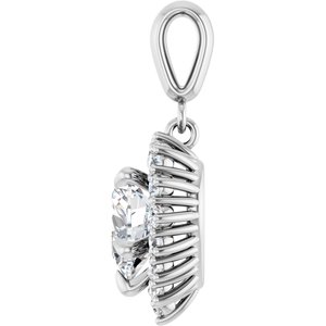 10K White Gold 8x8 mm Heart Pendant Mounting – image 5