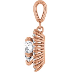 18K Rose Gold 8x8 mm Heart Pendant Mounting – image 5