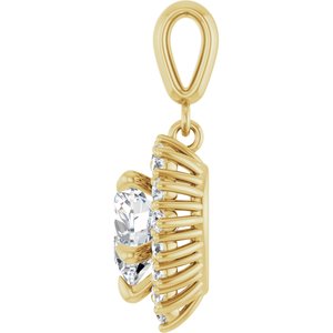18K Yellow Gold 8x8 mm Heart Pendant Mounting – image 5