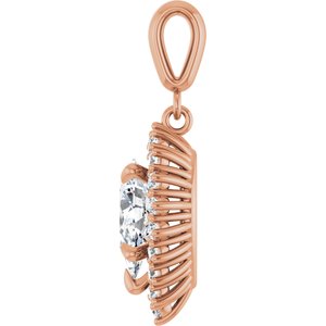 14K Rose Gold 10x6 mm Pear Pendant Mounting – image 5