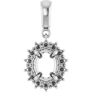 Sterling Silver 8x6 mm Oval Pendant Mounting – image 2