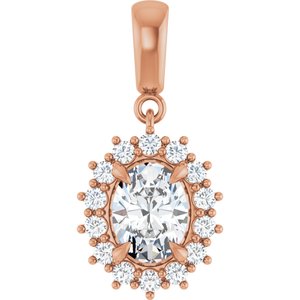 10K Rose Gold 8x6 mm Oval Pendant Mounting
