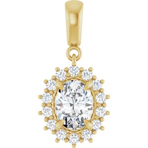 14K Yellow Gold 8x6 mm Oval Pendant Mounting
