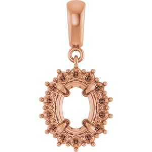 14K Rose Gold 8x6 mm Oval Pendant Mounting – image 2