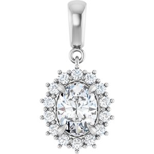 Sterling Silver 8x6 mm Oval Pendant Mounting
