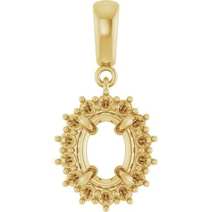 10K Yellow Gold 8x6 mm Oval Pendant Mounting – image 2