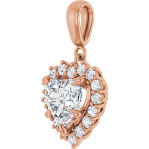 10K Rose Gold 8x8 mm Heart Pendant Mounting – image 3