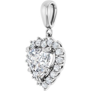 14Kx1 White Gold 8x8 mm Heart Pendant Mounting – image 3