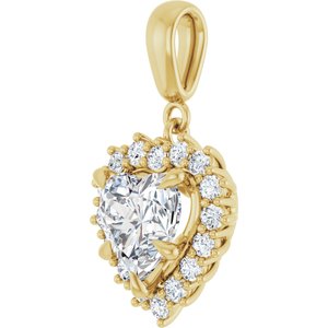 10K Yellow Gold 8x8 mm Heart Pendant Mounting – image 3