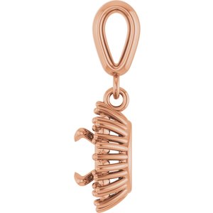 14K Rose Gold 5.8 mm Round Pendant Mounting – image 6