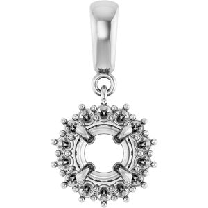 18K White Gold 5.8 mm Round Pendant Mounting – image 2