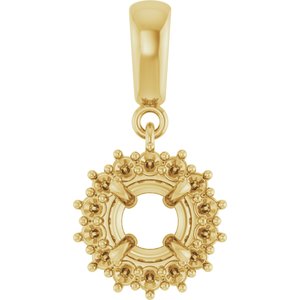 18K Yellow Gold 5.8 mm Round Pendant Mounting – image 2