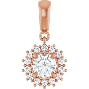 14K Rose Gold 5.8 mm Round Pendant Mounting