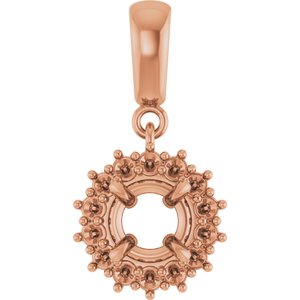 18K Rose Gold 5.8 mm Round Pendant Mounting – image 2
