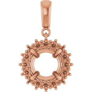 14K Rose Gold 9 mm Round Pendant Mounting – image 2