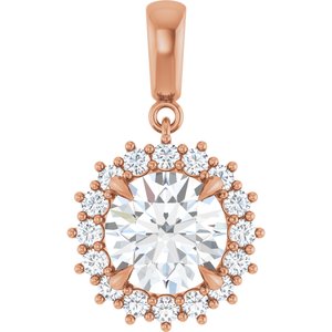 14K Rose Gold 9 mm Round Pendant Mounting