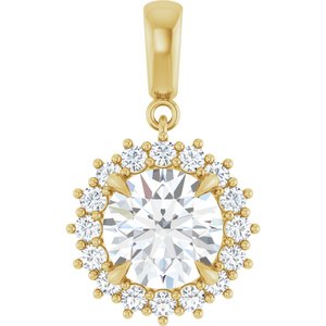 14K Yellow Gold 9 mm Round Pendant Mounting