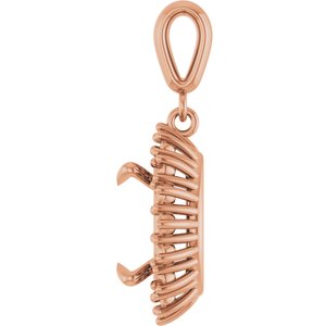 14K Rose Gold 11x9 mm Oval Pendant Mounting – image 6
