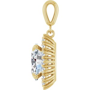 14K Yellow Gold 11x9 mm Oval Pendant Mounting – image 5